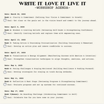 Write It, Love It, Live It Workshop