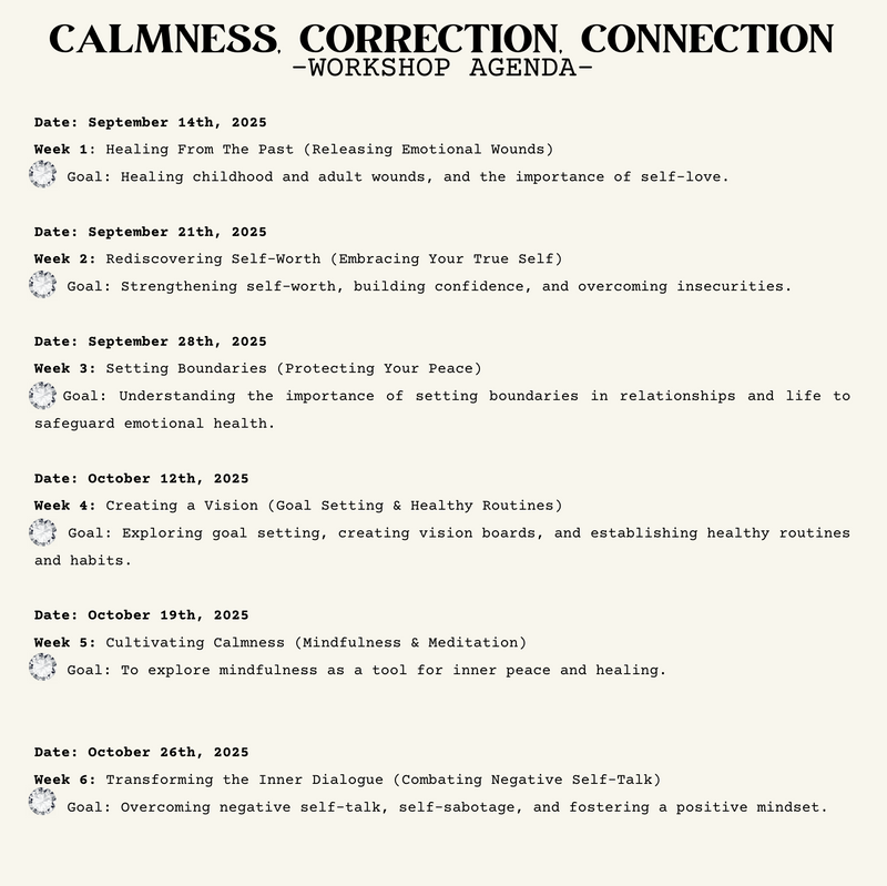 Calmness, Correction, Connection Workshop