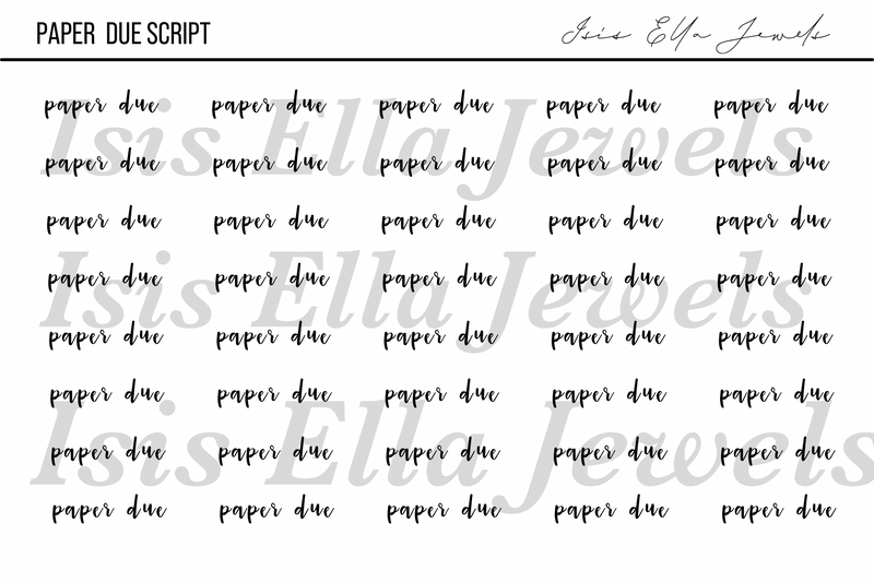 Paper Due Script