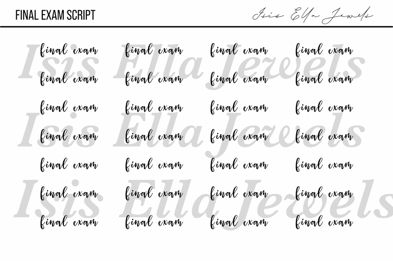 Final Exam Script